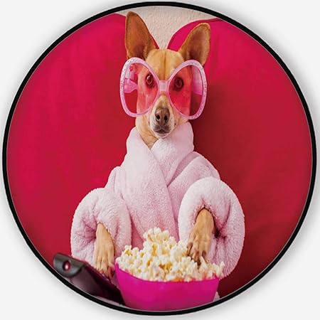 Amazon Com Hitecera Dog Watching Tv On The Couch Bath Mat 110696