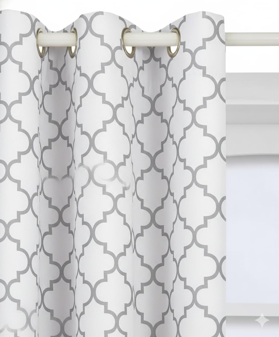 Royal Tradition Meridian, 52-Inch Wide x 96-Inch Long, Set of 2, Thermal Insulated Room Darkening Curtains, White