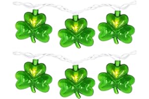 COUAH 8.5Ft St Patricks Day Shamrock String Lights with 10 3D Green Clover String Lights Plug in Shamrock Lights for Outdoor Indoor Party Bar Home Garden Irish St Patricks Day Decorations