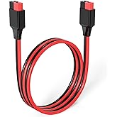 ELFCULB 45A Connector Extension Cable Compatible with Anderson 10AWG 2FT | 45A battery connector cable with stranded tinned copper wire for battery systems, RVs, and power equipment.