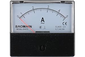 Baomain Ammeter DH-670 AC 0-5A Rectangular Ampere Needle Panel Meter Gauge Amperemeter