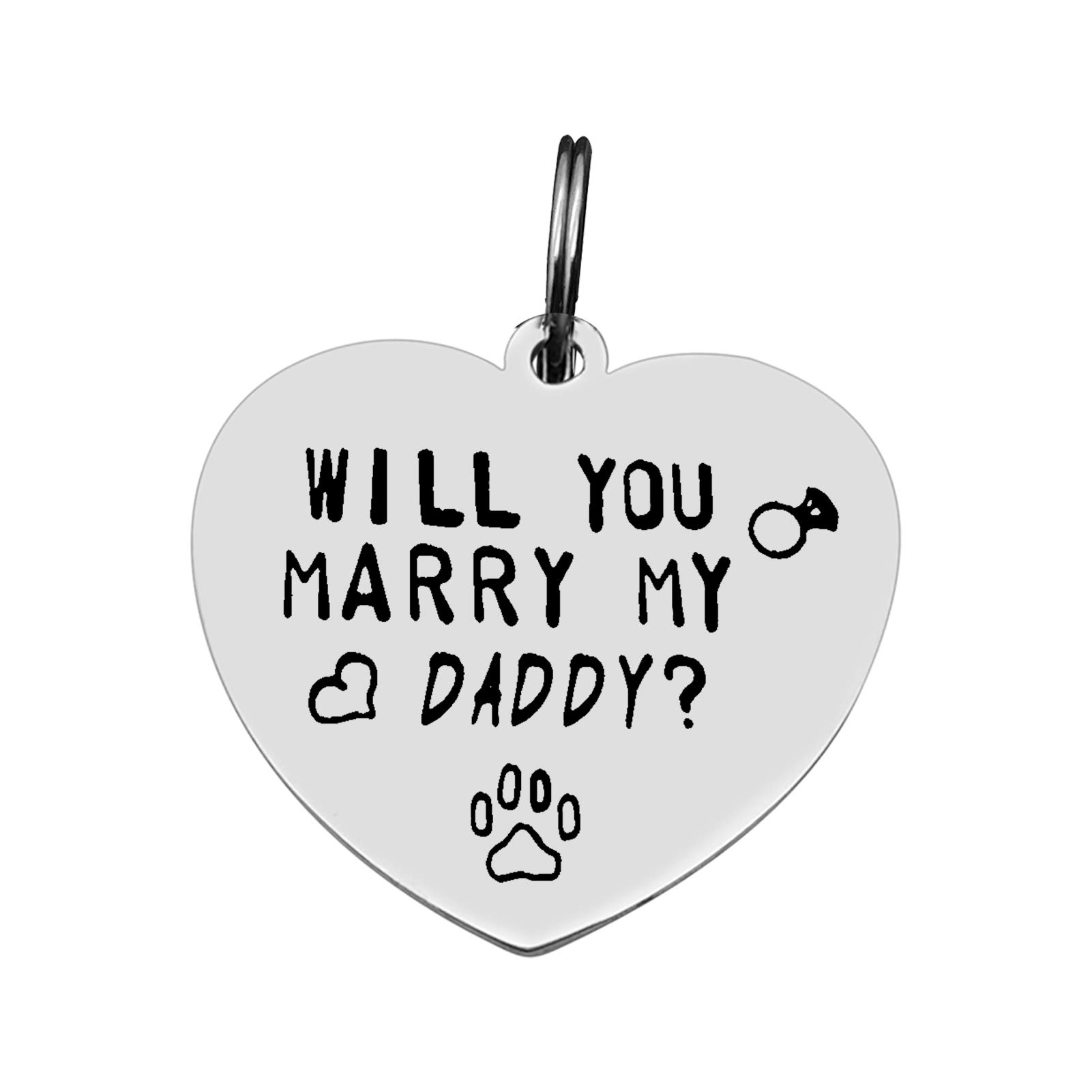 Funny Pet Tag Dog Collar Tag Dog ID Tag Dog Dad Gift Will You Marry My Daddy Keyring Puppy ID Tag Fathers Day Gift Christmas Birthday Gift Dog Owner Gift for Men