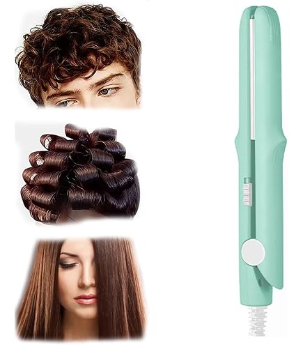 Amazon.com: MGLNRY Mini Dual-Purpose Curling Iron, Light Green