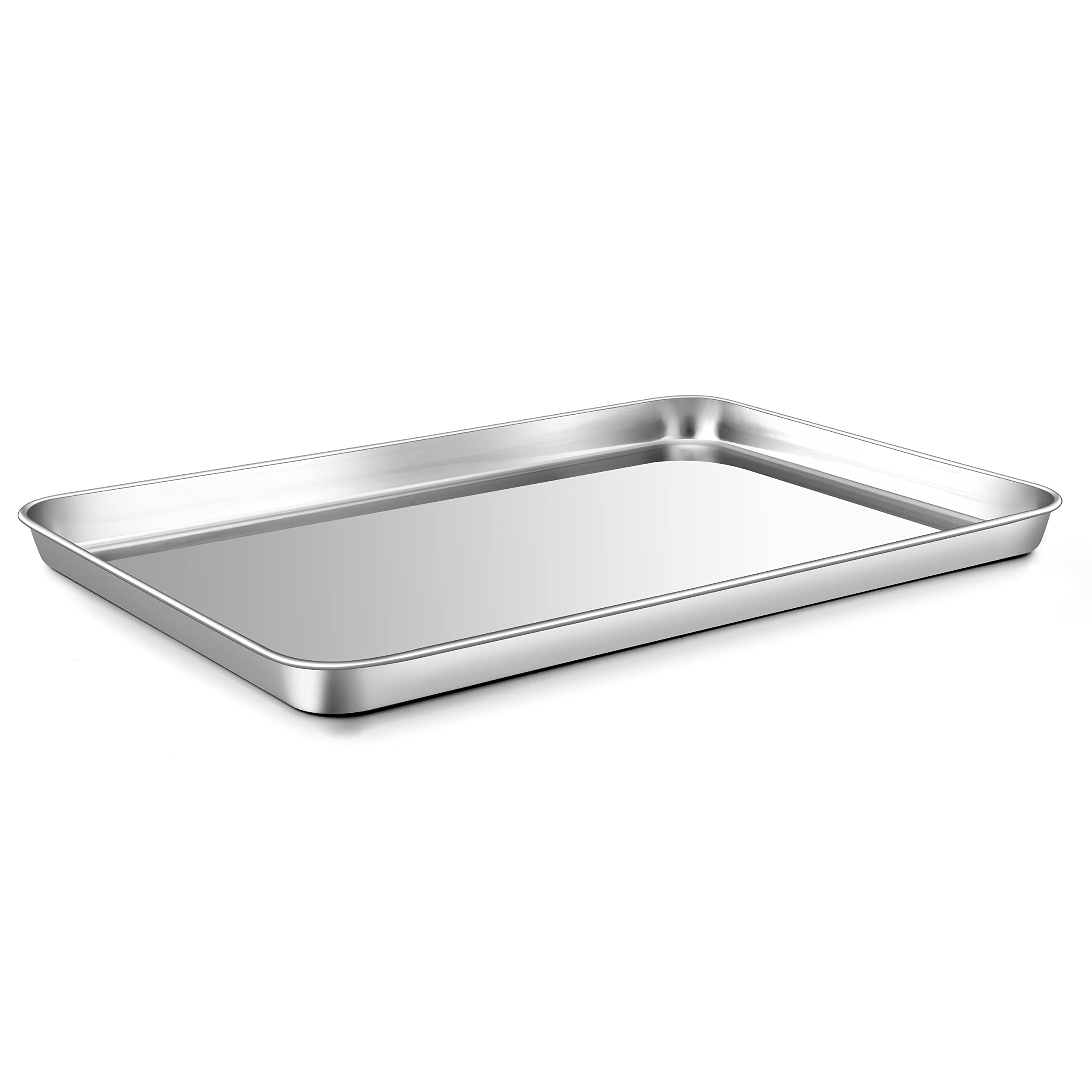 Baking Tray, Onader Stainless Steel Rectangle Baking Cookie Sheet Pan, Large Professional Oven Tray for Cooking Serving, Non Toxic & Healthy, Mirror Finished & Dishwasher Safe, 40.5x30.5x2.5cm