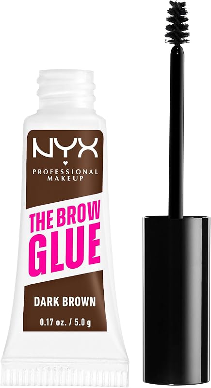 NYX PROFESSlONAL MAKEUP Augenbrauengel für einen Lifting-Effekt, Professional Brow Glue, Instant Styler, Für Augenbrauen wie laminiert, Dark Brown