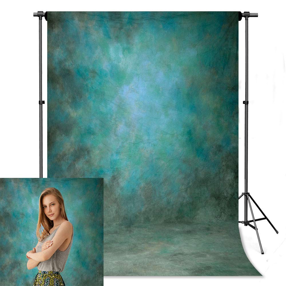 econious 1.5x2.2m Abstract Cyan Portrait Photography Backdrop, Studio Pro Photo Prop with Rod Pocket — image 1