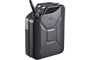 VEVOR Metal Fuel Container, 5.3 Gallon, Fuel Jerry Can with Spout and Comfort Handle, 6 L/min Max Flow Rate, Leakproof & Corr