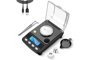 Digital Milligram Scale, 20g Professional Portable Mini Scale, 0.001g Precise Graduation, Digital Pocket Scale with 20g Calib