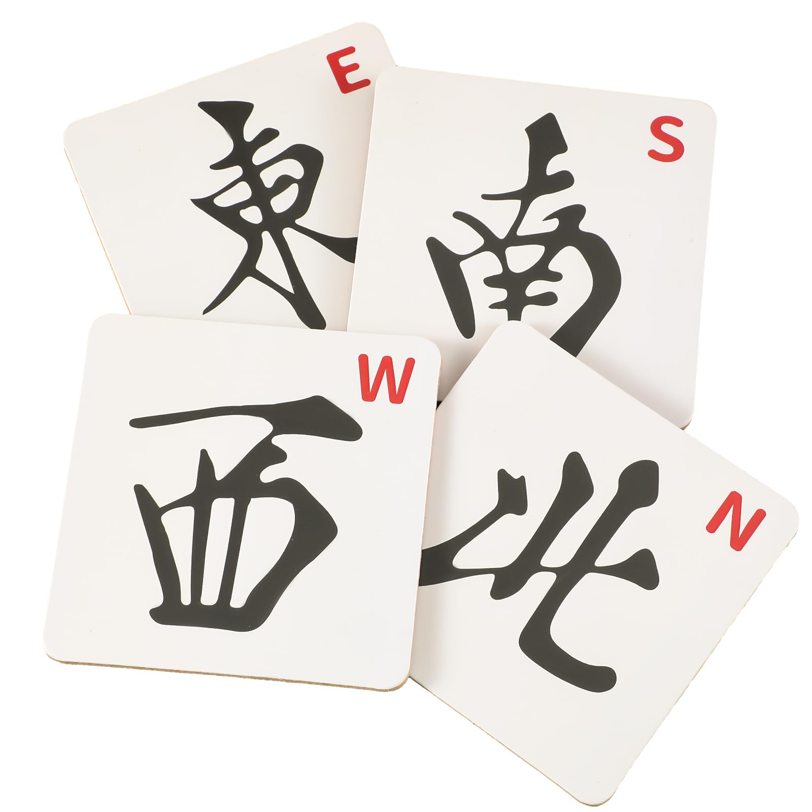 Photo 1 of Hushee 4 Pack Mahjong Coasters, Colorful Mah Jong Gift for Mahj Cup, Drink, Table Game, 3.94 x 3.94 Inch (North, South, East, West)