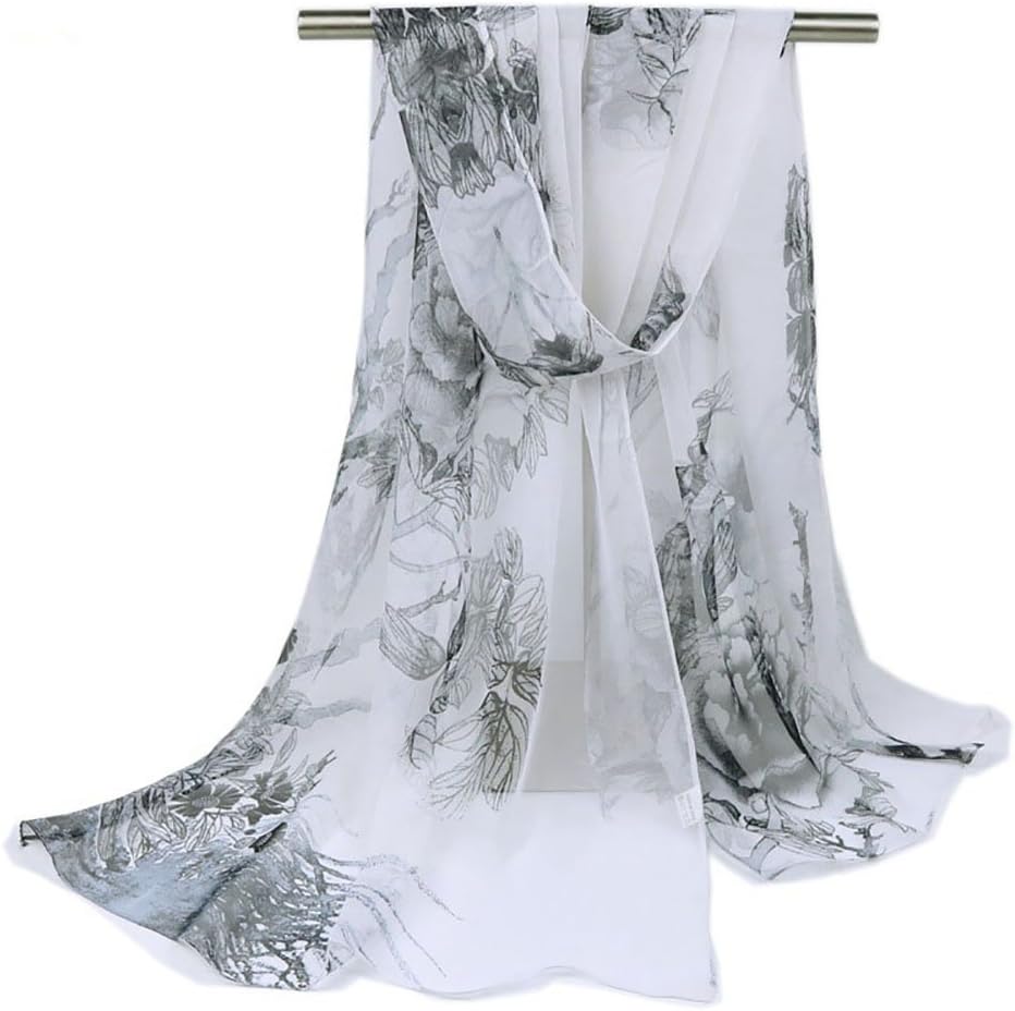 ChikaMika Women's Silk Scarf Soft Voile Scarf Wrap Shawl Scarves