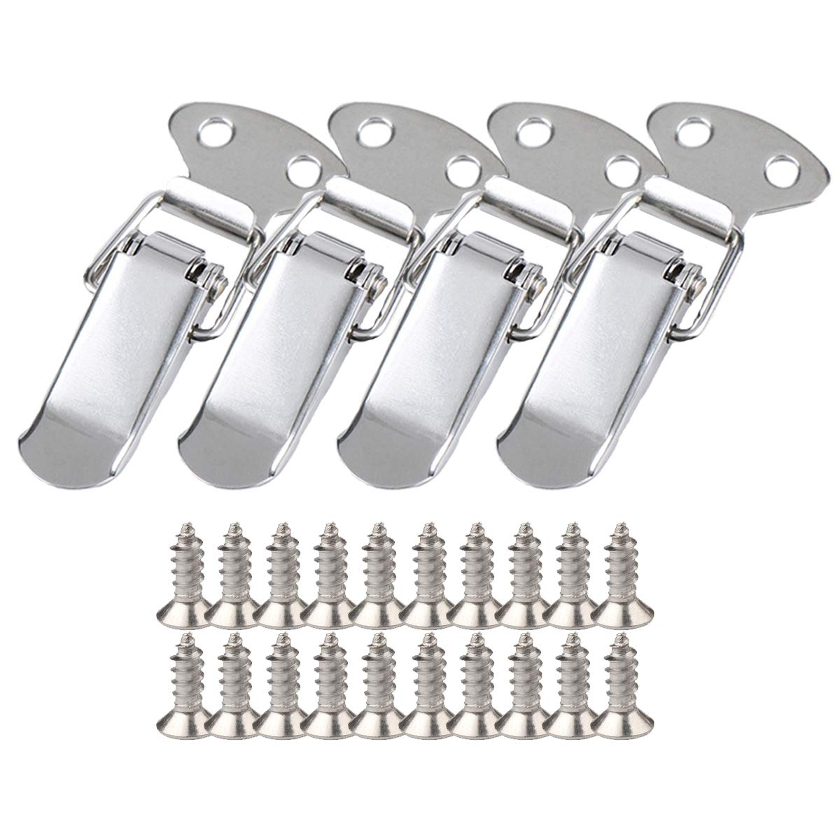 LINVINC 4 Pack Toggle Latch - Stainless Steel Spring Loaded Toggle Latch Lock Hasps Catch Clamp Clips for Toolbox, Suitcase, Cabinet
