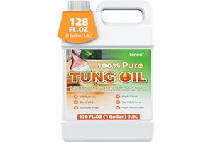 128 Fl Oz Pure Tung Oil – Tenee Natural Tung Oil That Strengthens & Protect Woodsupply Wood Project Food Grade Tung Oil Finish – Waterproof Tung Oil Wood Sealer for Pet Houses, Garden Boxes, and More