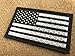 Baotu 2x3.5 Reflective Black US USA American Flag Morale Tactical Patches Hook-Fastener Backing (2 Pack)