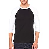 BELLA+CANVAS 3/4-Sleeve Baseball Tee Black/White