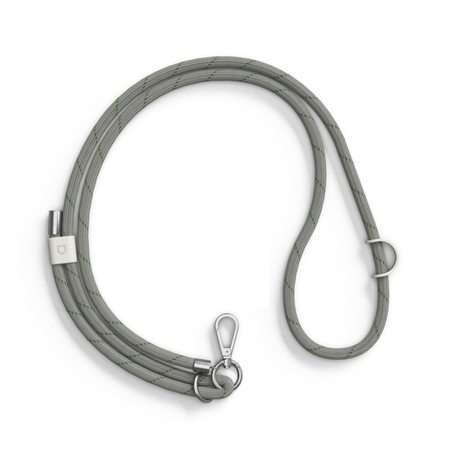 RHINOSHIELD Braided Crossbody Phone Lanyard | Easy to Adjust, Additional loop to hang Airpods, Keys and Card Holders, Durable Strap, Multiple Colors, Made of Recycled Materials - Ultimate Gray