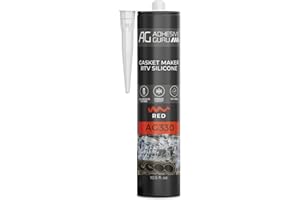 AG ADHESIVE GURU Adhesive Guru AG330 High Performance RTV High-Temp Silicone Gasket Maker and Sealant 10.5 fl oz, Heat Resistant from 104ºF to 572ºF, Red – 1 Pack