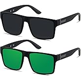 LYZOIT Square Sunglasses for Men Women Polarized Oversized Big UV Protection Rectangle Shades