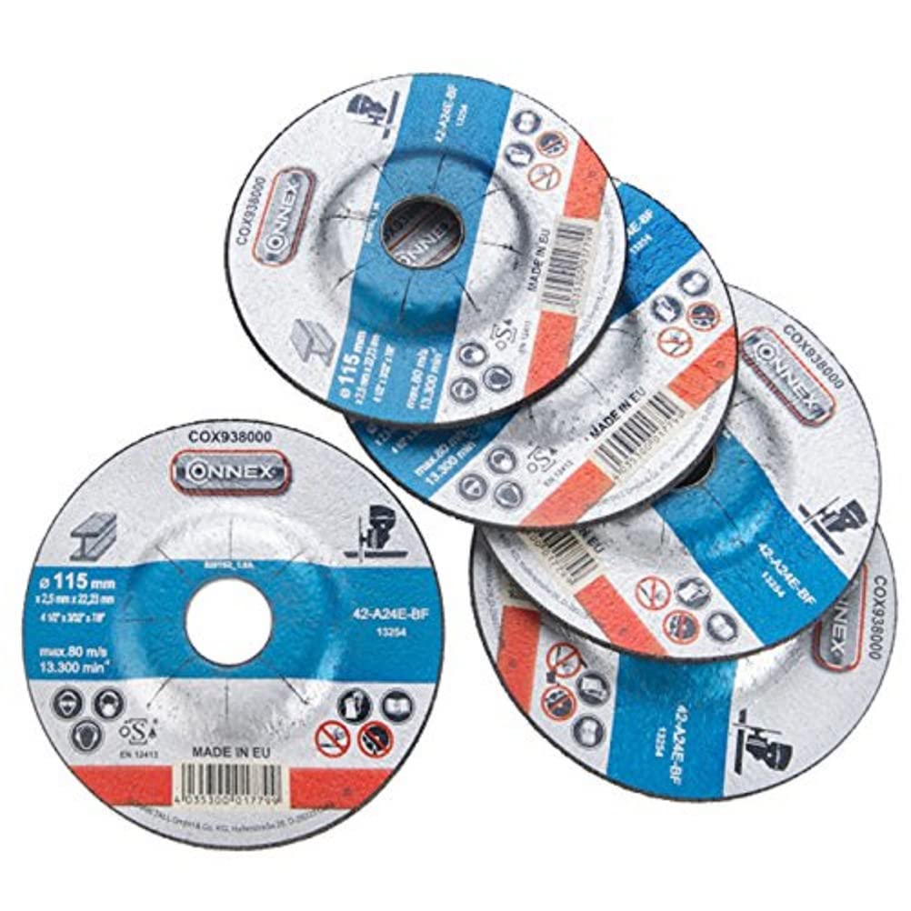 Connex COX938005 Cutting Disc for Metal, Multi-Colour, 115 mm, Set of 5 Piece
