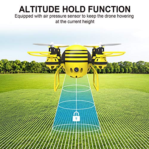 HASAKEE FPV RC Drone with HD WiFi Camera Live Video RC Quadcopter with Altitude Hold, App Control, Headless Mode & One Key Return, Mini Quadcopter Drone for Kids & Beginners, Yellow