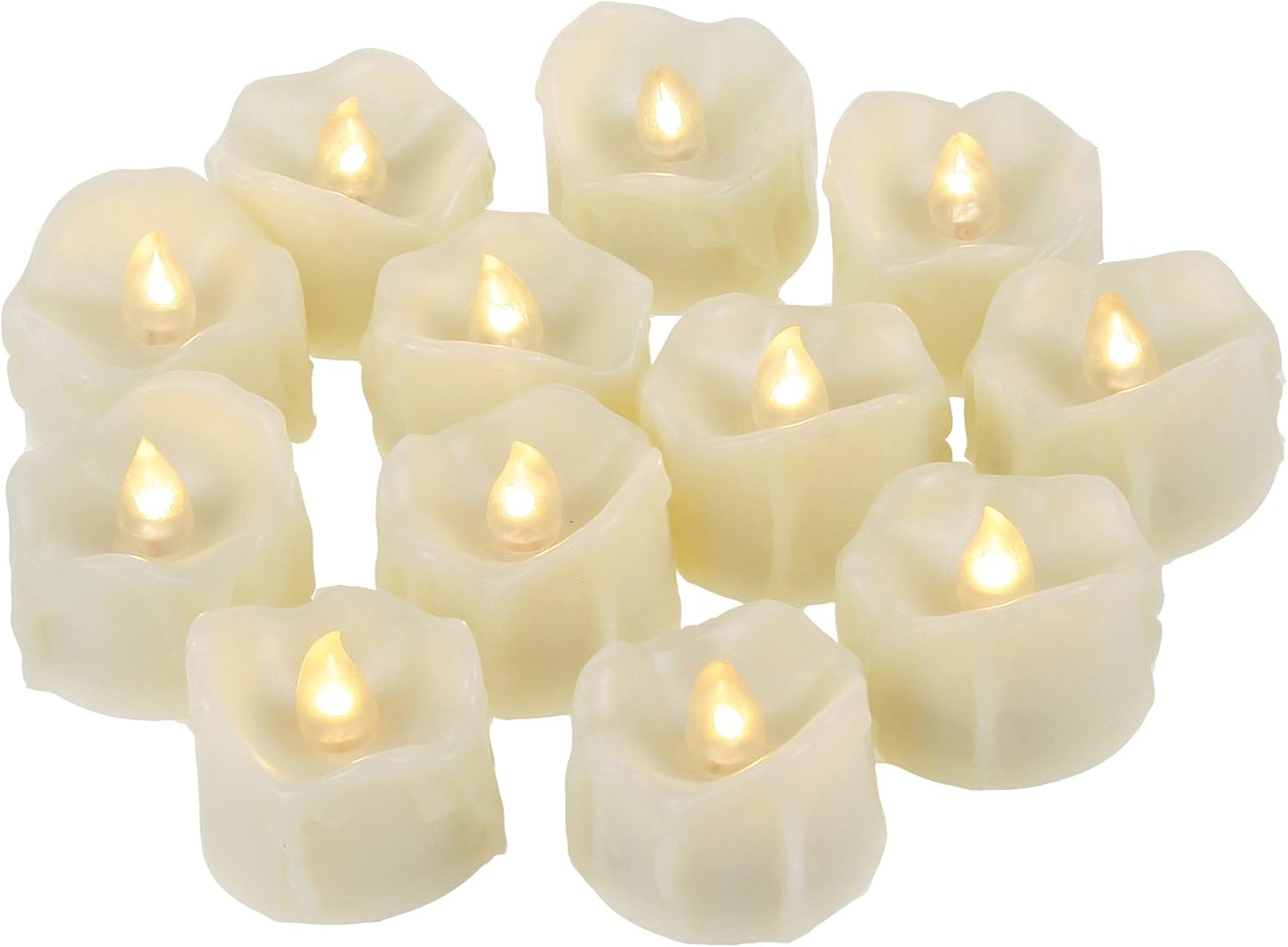 LED Tea Lights Bulk, Set of 12 Battery Operated Flameless
