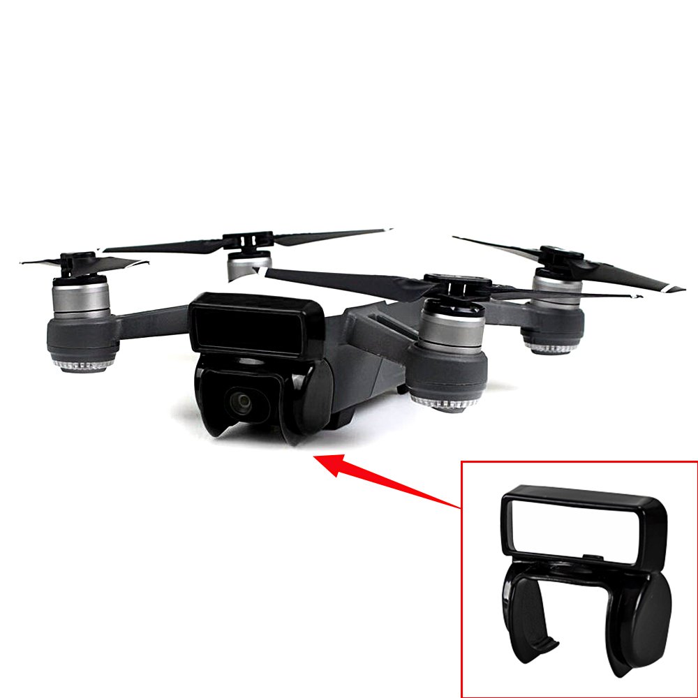 SHiZAK Camera Lens Anti-Glare Sunshade Gimbal Sun Hood Shield Guard Cover Lens Hood Lens Guard Protector for DJI Spark Drone (Black)