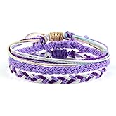 XAM Boho Multi-layered Wave String Bracelet for Women Colorful Summer Beach Heishi Surfer Braided Rope Bracelet Birthday Holiday Gifts Jewelry