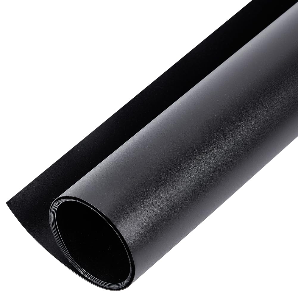 Photo 1 of BENECREAT 40x15inch PVC Photography Backdrop, Matte Black PVC Vinyl Photo Background for Product Video Photography Photo Studio