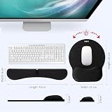 ZIBLY Keyboard Wrist Rest and Mouse Pad Combo Black Memory Foam Ergonomic view 2