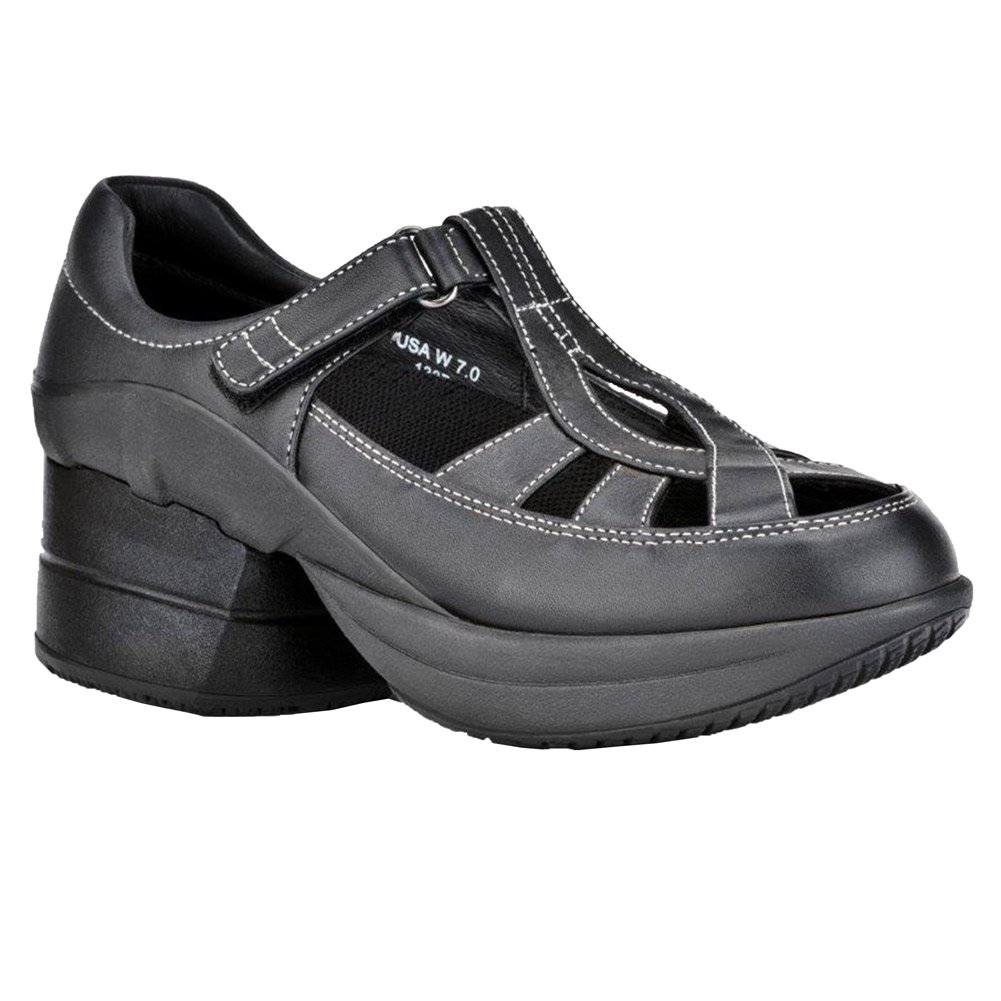 Buy ZCoiL Women's ZBreeze Slip Resistant Enclosed Coil Black Leather