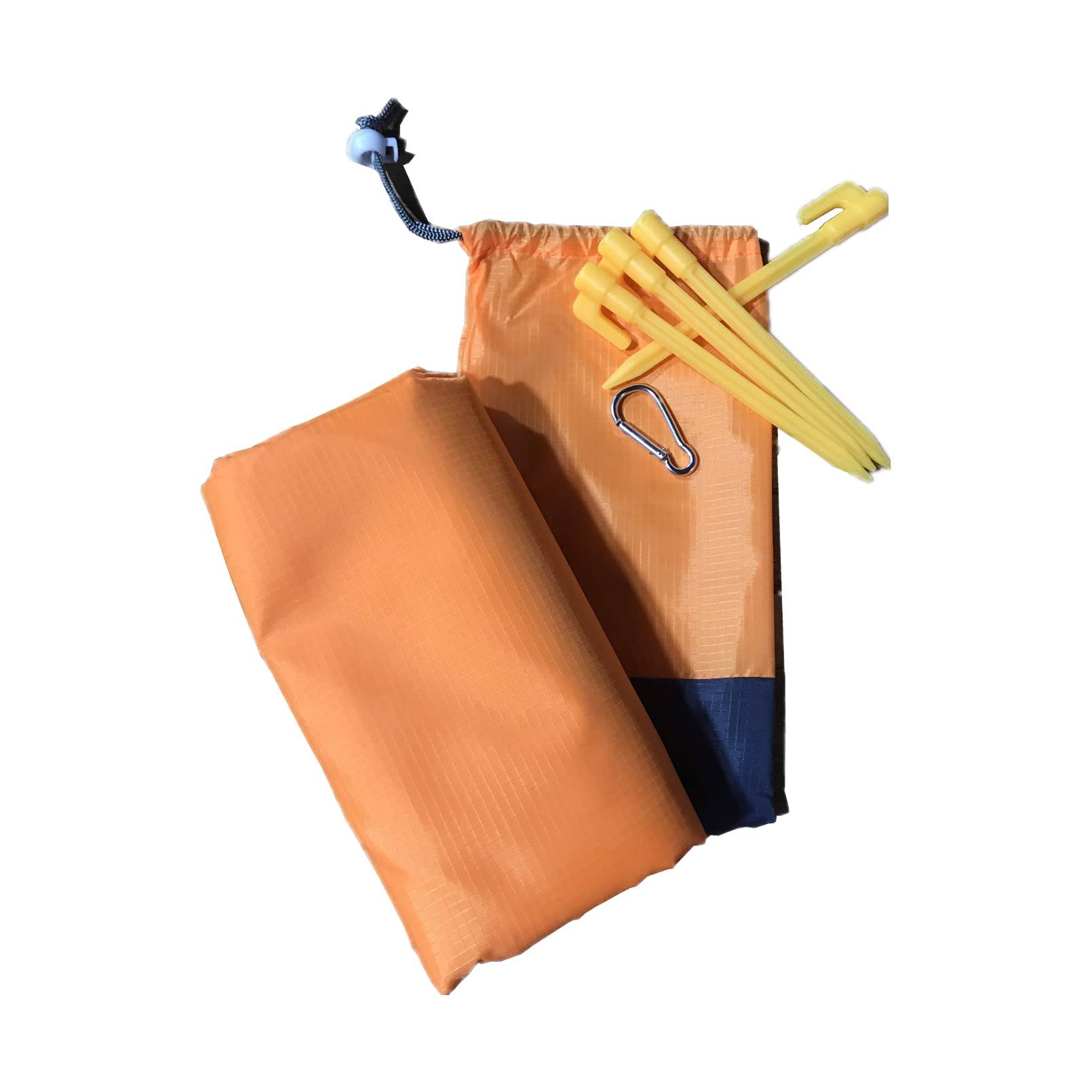 Beach Blanket, Picnic Blanket, Sand Free Beach Mat Waterproof Lightweight Extra Large 210 x 200cm/78.7*82.7IN with 4 Fixed Nails for Beach Camping Outdoor Garden Park Grass Travel Hiking (Orange)