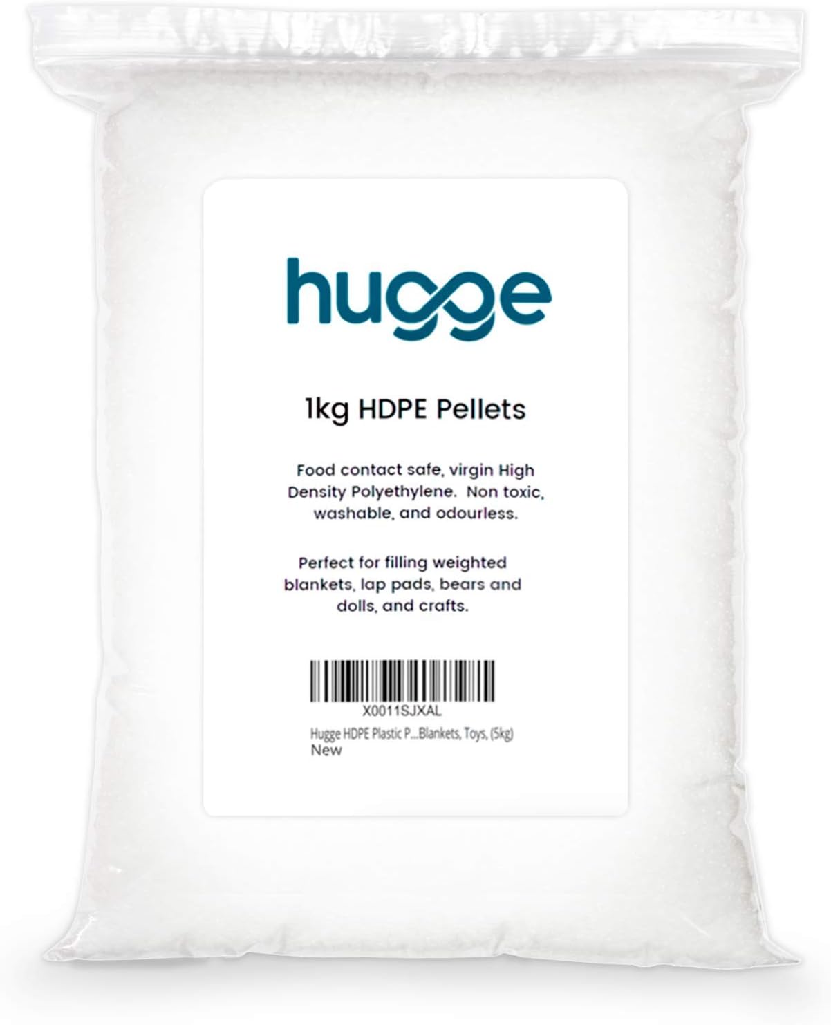 Hugge 1kg HDPE Plastic Pellets Superior Feel Safe, NonToxic, Washable Perfect for Filling