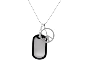 Paialco 27" Stainless Steel Military Dog Tag Necklace for Men