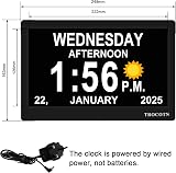 TROCOTN Digital Clock with Date and Day 7 inch Large Display 8 Languages view 3