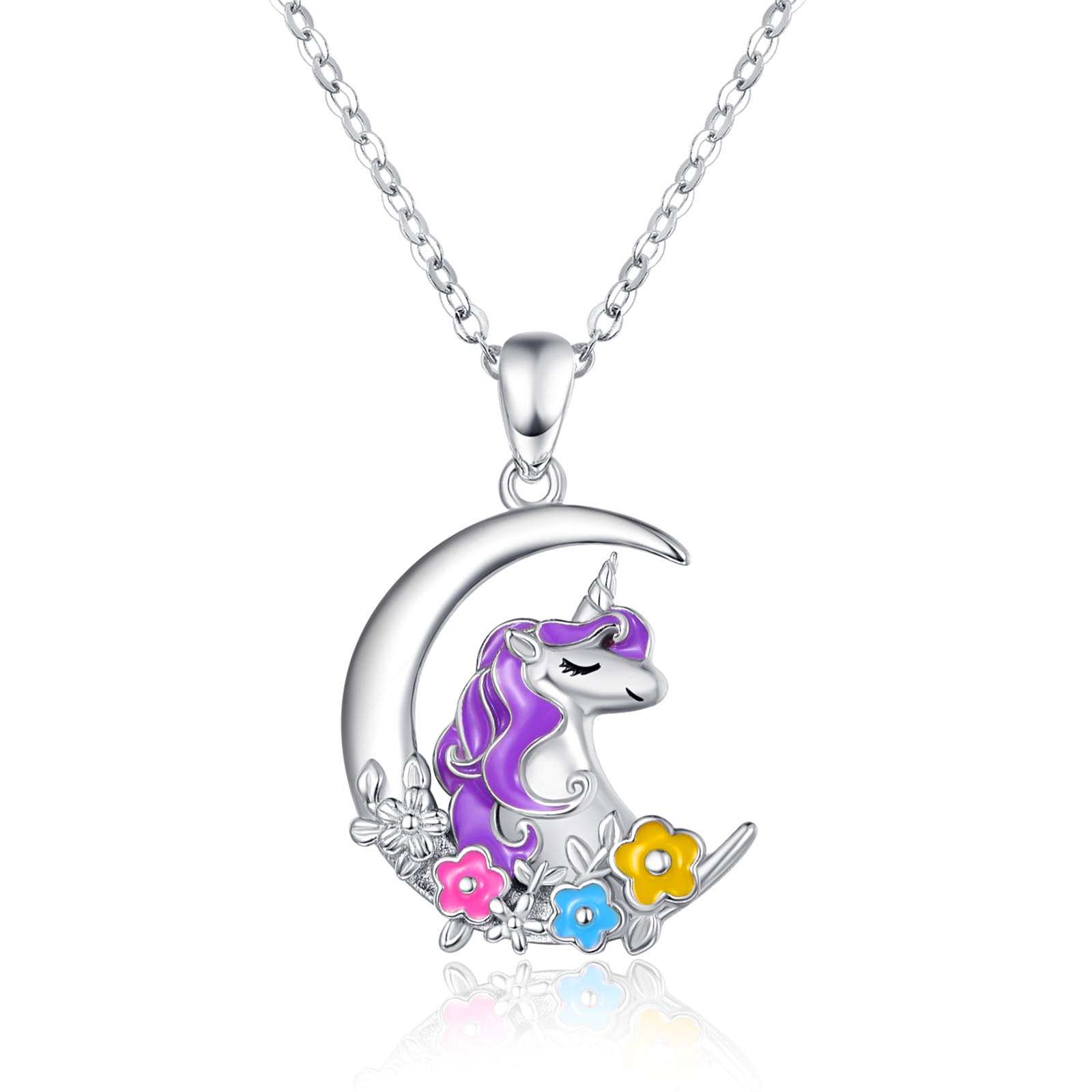 praymos Unicorn Gifts Necklace 925 Sterling Silver Pendant Unicorn Necklace Gifts