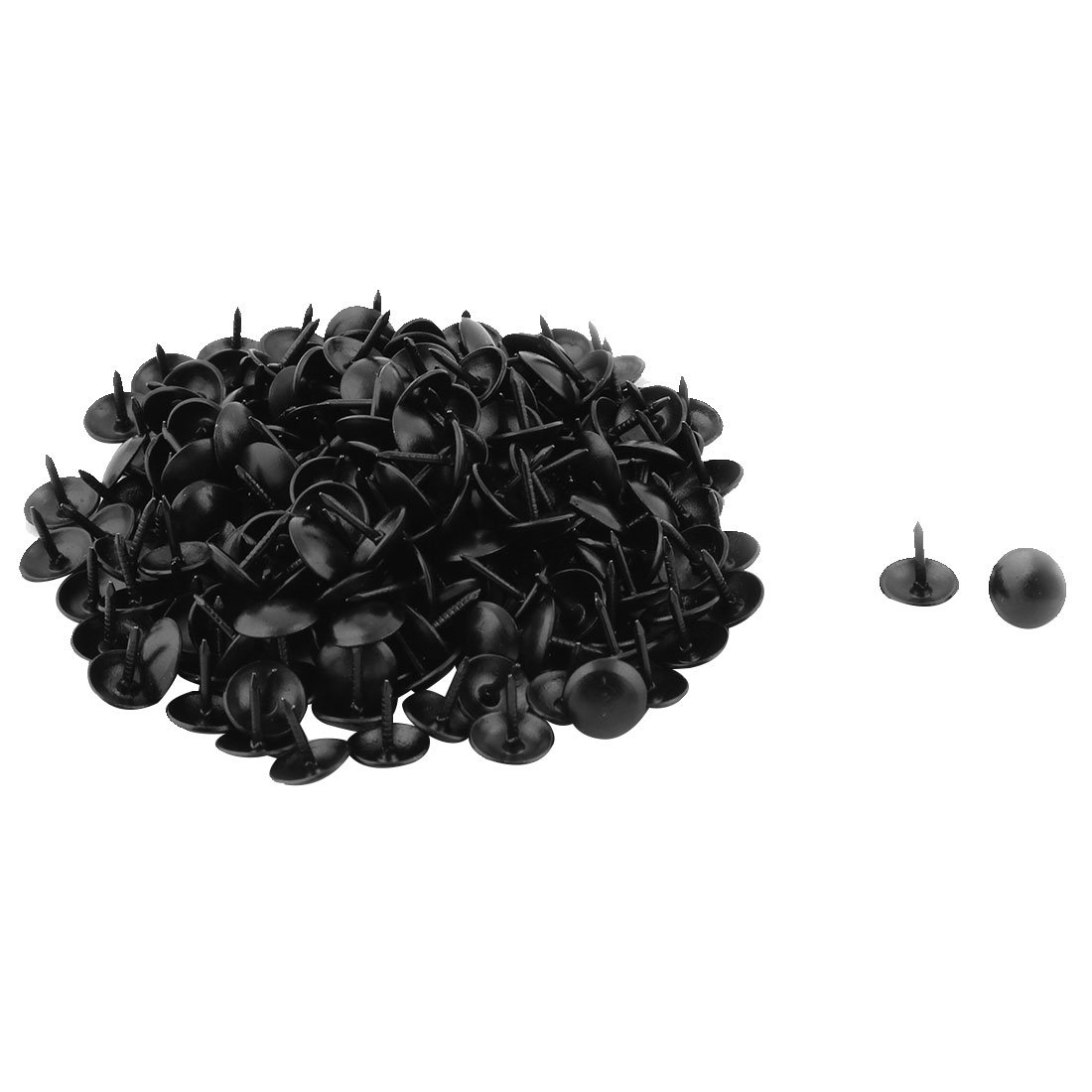 Sourcingmap Metal Home Round Cap Thumb Tack Nail Decoration Pushpin 9 x 9mm 200pcs Black