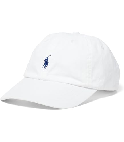POLO RALPH LAUREN Men`s Cotton Chino Baseball Cap (White(1000