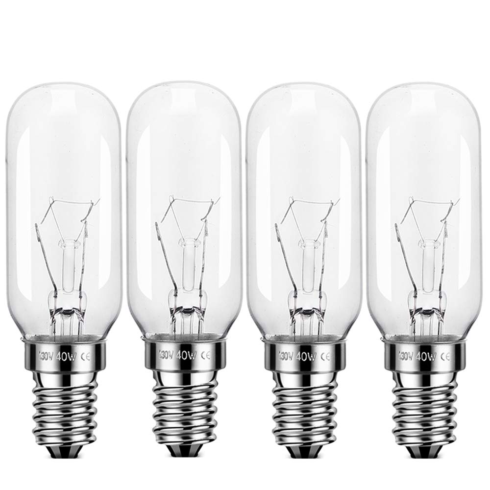 40w E14 Cooker Hood Light Bulb 230V 320lm T25 Extractor Fan Bulb SES Appliance Lamp Oven Light Bulb Warm White 2700K Dimmable 4-Pack.