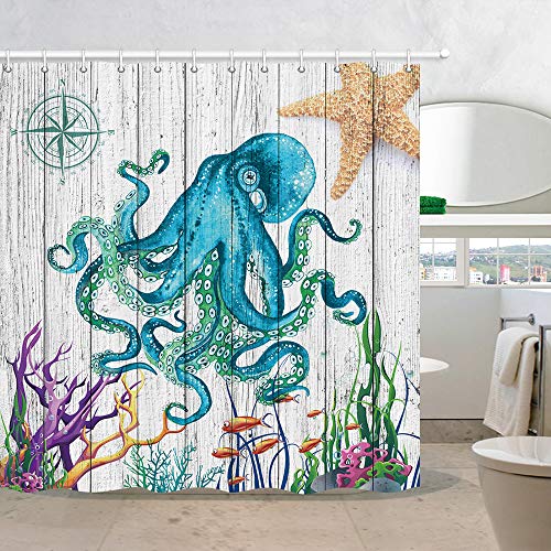 Steampunk Octopus Shower Curtain Octopussc