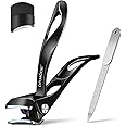 Toe Nail Clippers for Thick Nails for Seniors, Slanted Angled Head Large Toenail Clippers for Men with Wide Jaw, Heavy Duty Sharp Edgy Fingernail Clipper with Long Handle