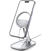 Lamicall Phone Stand for Apple 15W MagSafe Charger - Dual Hinge Collapsible Adjustable Charging Holder Dock for Desk Nightstand, Fit for Airpods, iPhone 17/16/15/14 Series[Only Stand]