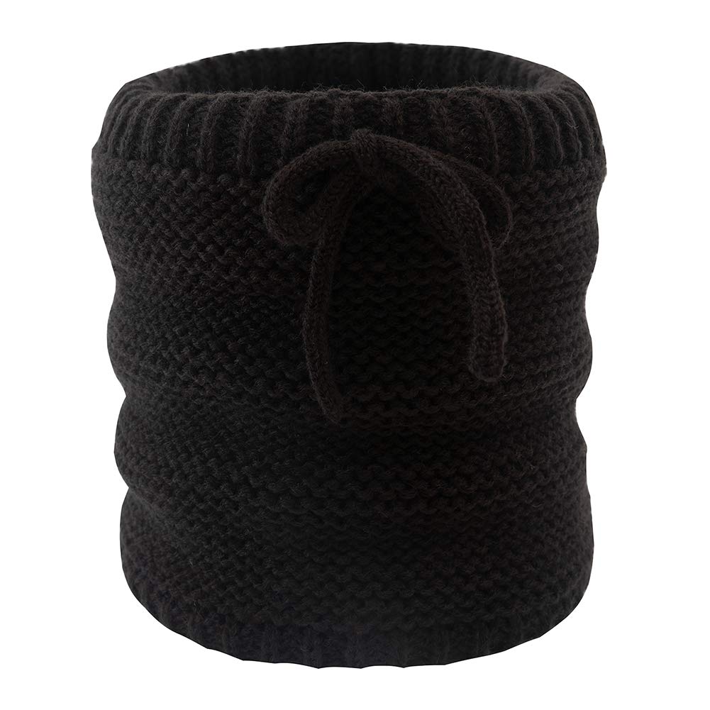 Winter Neck Warmer Pure Color Series Scarf Knitted Circle Bib, Drawstring Pullover Scarf Wool Plus Fleece Lined Warm Neck Wrap for Men and Women, Outdoor Travel Skiing, Walks, Hiking, Motorbikes