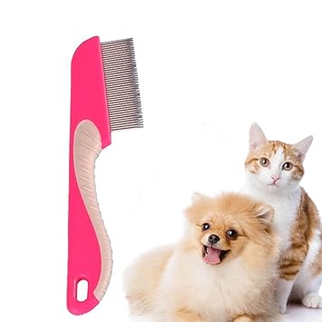 Pets Empire Flea Treatment Fine Toothed Grooming Brush with Stainless Pin - Colour May Vary
