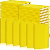Laumoi Small Notebooks A6 Pocket Journals 3.5 x 5.5 Inch Small Leather Notebook Mini Ruled Lined Journal with Elastic Band Pen Holder Page Marker Ribbons(Yellow,40 Pieces)