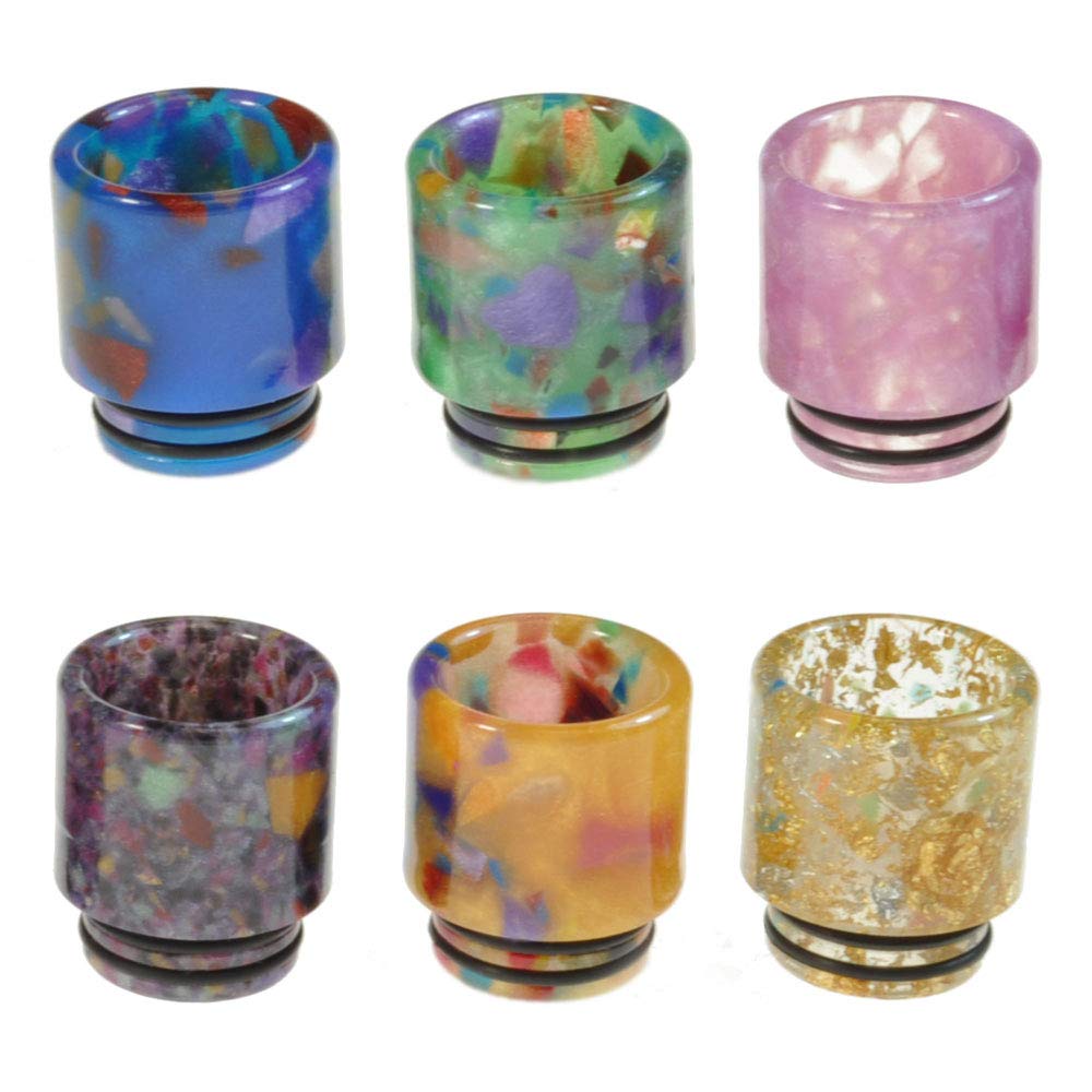Armerah Abstract 810 Drip Tip eCig Mouthpiece Short/Wide Epoxy Resin 3 Pack Assorted Colours — image 1