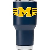 Gametime Sidekicks Michigan 30oz Navy Tumbler - Officially Licensed, 18/8 Stainless Steel, Double-walled, Vacuum-insulated, UV LED Printed Logos, Sweatless, Stays Hot/Cold - 360 Wrap