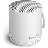 FUNLOGY Portable Mini2 Bluetooth Speaker, Wireless Portable Speaker with Deep Bass, IPX7 Waterproof, TWS Stereo Pairing, Built-in Mic, Small Speaker for Shower, Outdoor, Travel, White