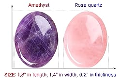 QINJIEJIE 2PCS Worry Stone for Anxiety Amethyst