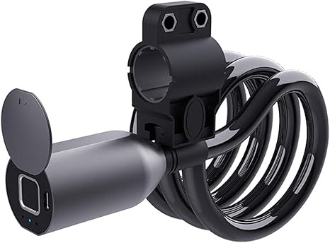 Amazon Funien C3bfスマートキーレスbt フィンガープリントバイク ロックスチールコードサイクリングロック盗難防止電子ロックコイル状の安全なバイクケーブルロックバイク用オートバイ電気自動車 補助錠 錠前