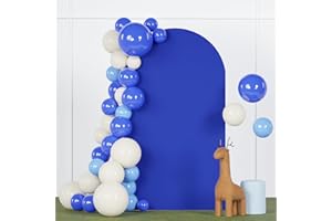 FANPROMS Balloon Arch Cover 2.6x6FT Blue Arch Cover Wedding Arch Covers Backdrop Fabric for Metal Backdrop Stand Spandex Arch Backdrop Cover 2 Sides Arched Cover for Birthday Party Balloon Supply
