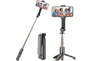 Aourxiv Cell Phone Selfie Stick, Portable Retractable Tripod Holder with Wireless Remote Control, Live Streaming, Video Recording, for Photograph Compatible with iPhone, Android and More